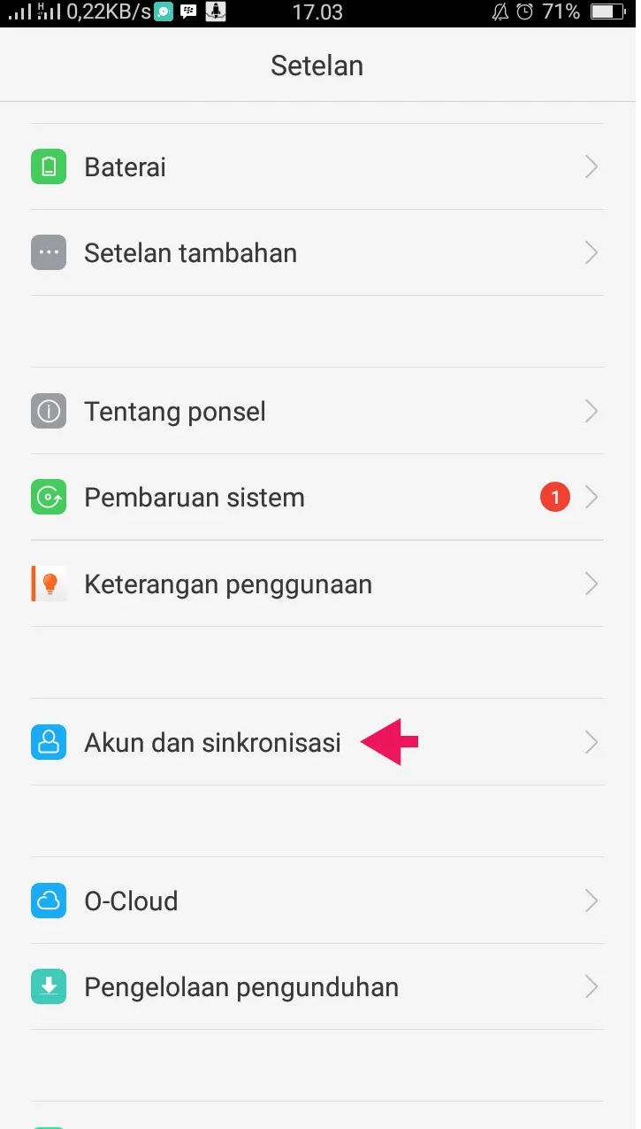 Cara Hapus Email di HP Oppo