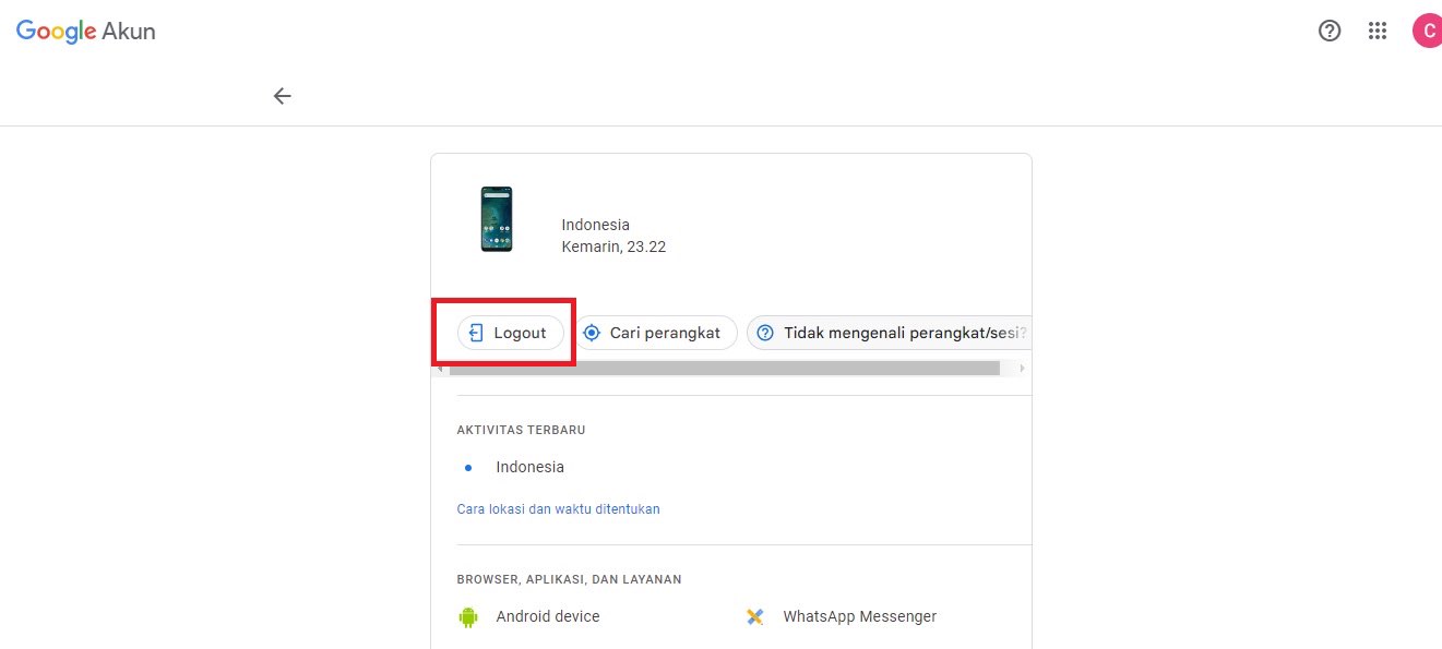  Logout Akun Google dari Website