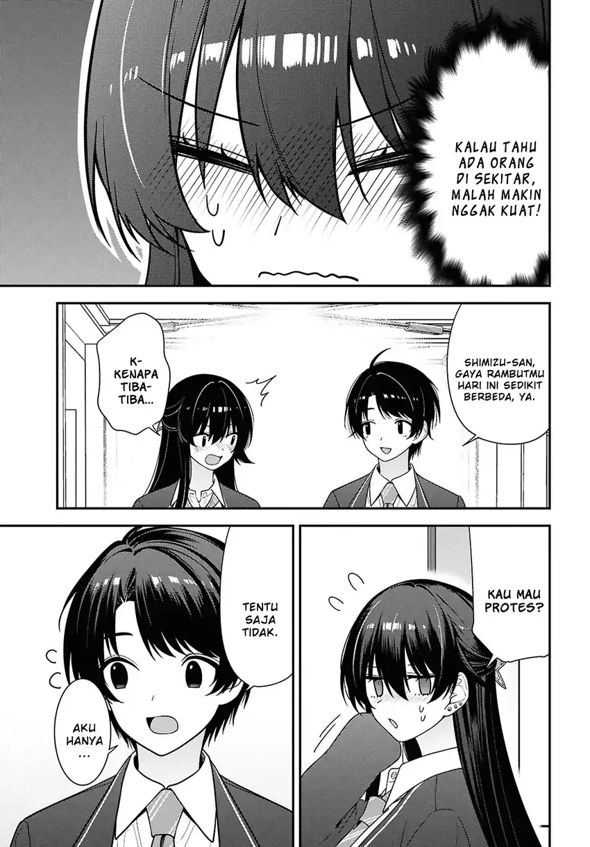 Tonari no Seki no Yankee Shimizu-san ga Kami o Kuroku Sometekita chapter 14 halaman 15