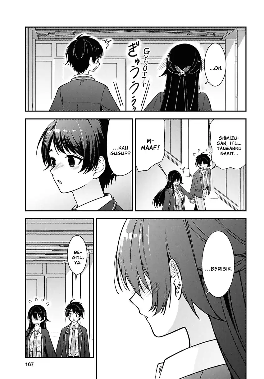 Tonari no Seki no Yankee Shimizu-san ga Kami o Kuroku Sometekita chapter 14 halaman 17
